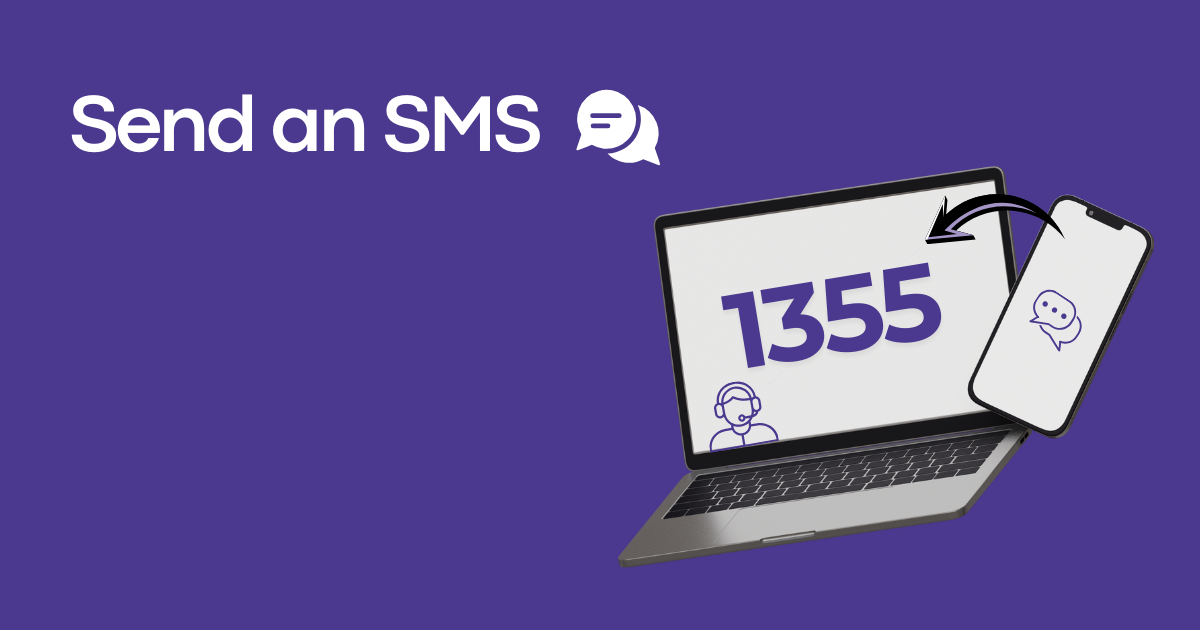 Send an SMS to 1355