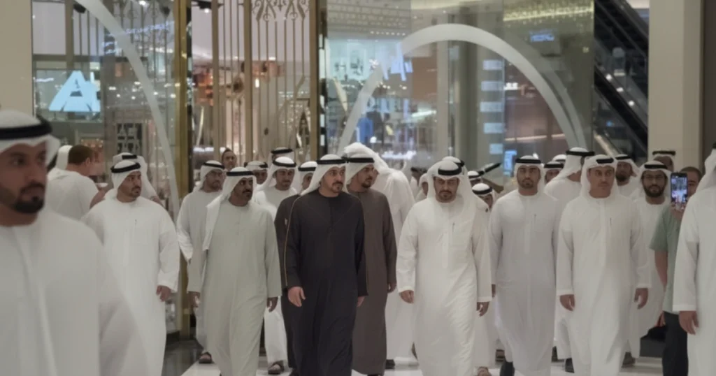 Dubai Royal Figures Walk Amid Public at Major Shopping Destination