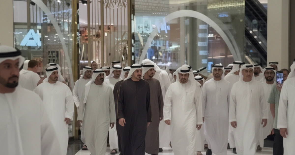 Dubai Royal Figures Walk Amid Public at Major Shopping Destination