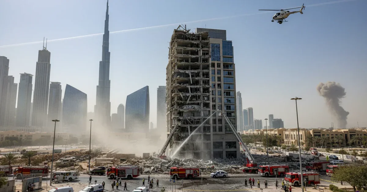 Missile Debris Hits Dubai Tower After Air-Defence Interception