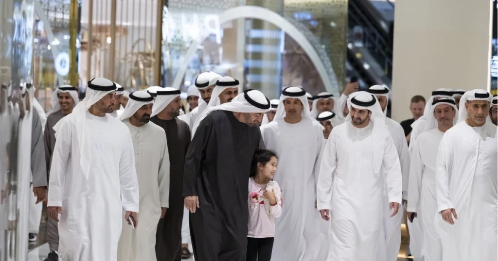 UAE President Sheikh Mohamed bin Zayed and Minister of Defence Visit Dubai Mall