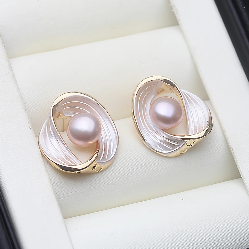 Real Freshwater Pearl Dangle Earrings Woman,Vintage 925 Silver Natural Pearl Stud Earring Mother Wife Birthday Gift White Pink Real Freshwater Pearl Dangle Earrings Woman,Vintage 925 Silver Natural Pearl Stud Earring Mother Wife Birthday Gift White Pink - Image 4
