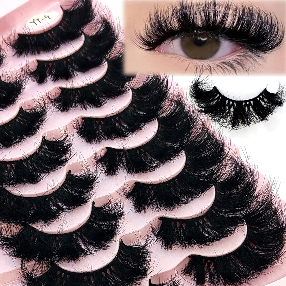 HBZGTLAD 5/8 Pairs of Natural Russian Striped Mink Lashes 3D False Lashes Volume Wavy False Lashes Eyelash Extensions Makeup HBZGTLAD 5/8 Pairs of Natural Russian Striped Mink Lashes 3D False Lashes Volume Wavy False Lashes Eyelash Extensions Makeup - Image 27