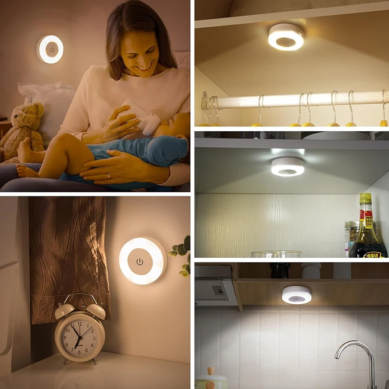 Stick Tap Push Touch Lamp Portable Lamps LED Night Light 3 Color Dimmable USB Rechargeable Battery Stick Tap Push Touch Lamp Portable Lamps LED Night Light 3 Color Dimmable USB Rechargeable Battery - Image 4