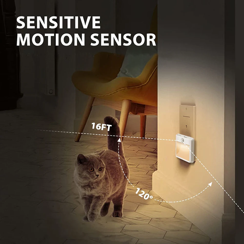 EU US UK Plug in LED Motion Sensor Night Lights for Kids Bedroom Auto Dusk to Dawn Sensor Dimmable Wireless Cabinet Lamp Decor EU US UK Plug in LED Motion Sensor Night Lights for Kids Bedroom Auto Dusk to Dawn Sensor Dimmable Wireless Cabinet Lamp Decor - Image 6