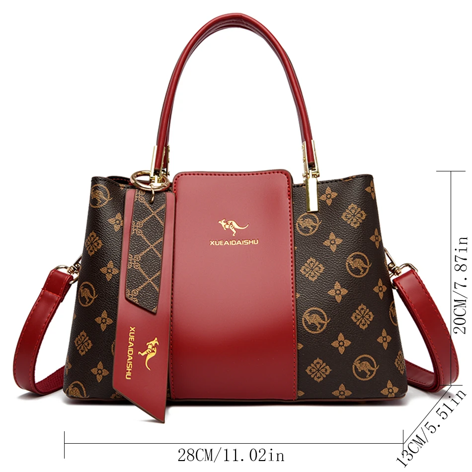 Luxury Handbag Fashion Print Large Capacity Soft Leather Women Shoulder Crossbody Bag Leisure Designer Ladies Purses and Handbag Luxury Handbag Fashion Print Large Capacity Soft Leather Women Shoulder Crossbody Bag Leisure Designer Ladies Purses and Handbag - Image 4
