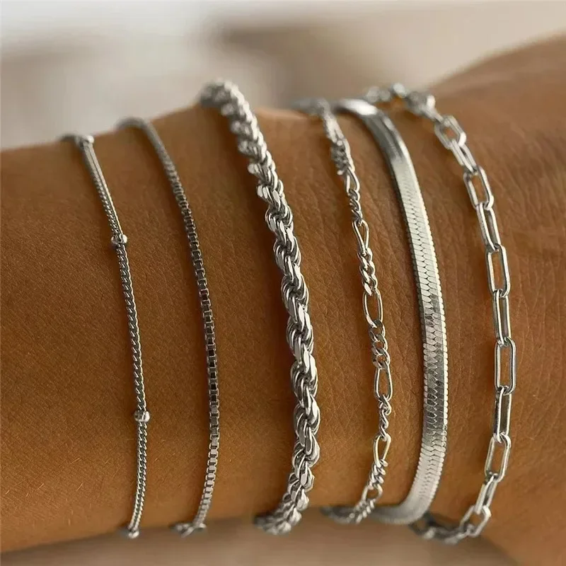 3 Pcs/set Geometric Twisted Lines Irregular Shaped Open Cuff Bracelet and Bangle Set for Women Punk Exaggerated Style Accessor 3 Pcs/set Geometric Twisted Lines Irregular Shaped Open Cuff Bracelet and Bangle Set for Women Punk Exaggerated Style Accessor - Image 7