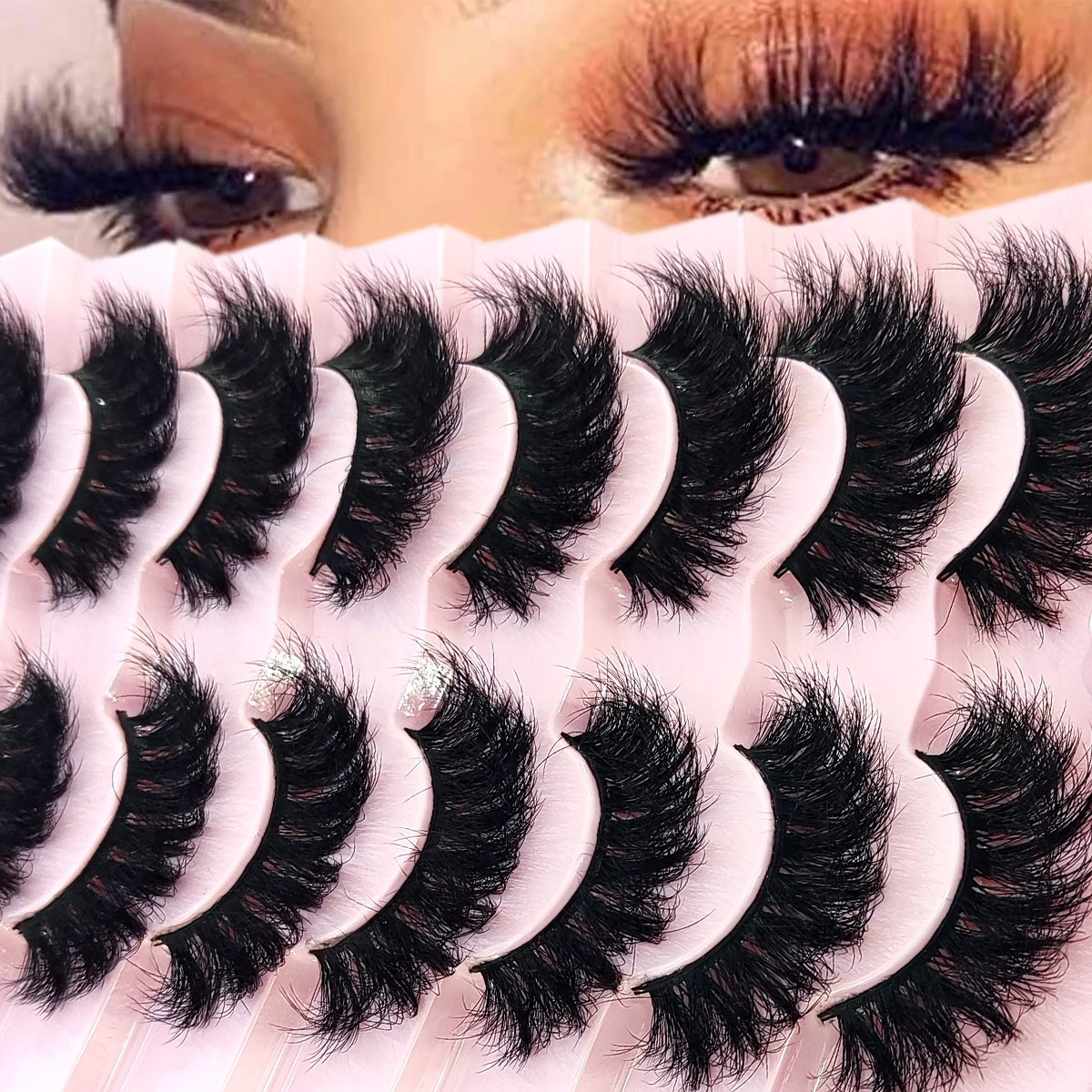 HBZGTLAD 5/8 Pairs of Natural Russian Striped Mink Lashes 3D False Lashes Volume Wavy False Lashes Eyelash Extensions Makeup HBZGTLAD 5/8 Pairs of Natural Russian Striped Mink Lashes 3D False Lashes Volume Wavy False Lashes Eyelash Extensions Makeup - Image 18