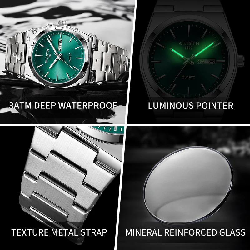 WLISTH Luxury Men Watch Waterproof Fashion Business Watch Stainless Steel Watch For Man Casual Quartz Watches Male Sport reloj WLISTH Luxury Men Watch Waterproof Fashion Business Watch Stainless Steel Watch For Man Casual Quartz Watches Male Sport reloj - Image 4