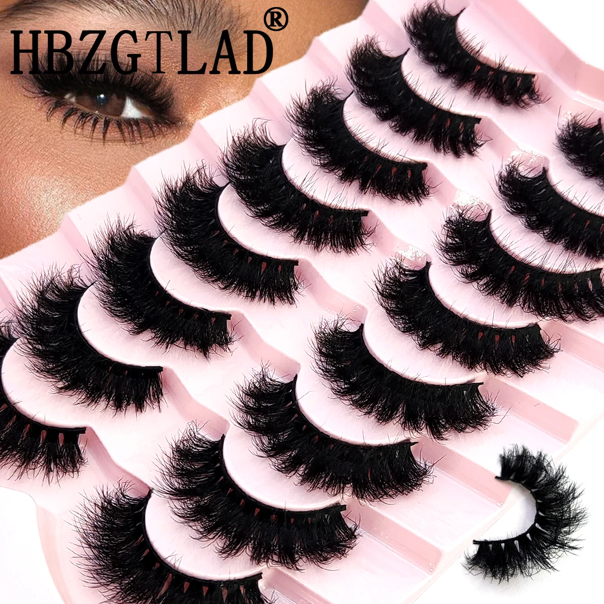 HBZGTLAD 5/8 Pairs of Natural Russian Striped Mink Lashes 3D False Lashes Volume Wavy False Lashes Eyelash Extensions Makeup HBZGTLAD 5/8 Pairs of Natural Russian Striped Mink Lashes 3D False Lashes Volume Wavy False Lashes Eyelash Extensions Makeup