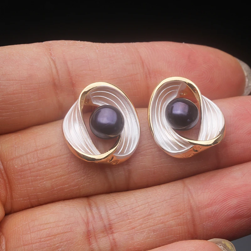 Real Freshwater Pearl Dangle Earrings Woman,Vintage 925 Silver Natural Pearl Stud Earring Mother Wife Birthday Gift White Pink Real Freshwater Pearl Dangle Earrings Woman,Vintage 925 Silver Natural Pearl Stud Earring Mother Wife Birthday Gift White Pink - Image 6