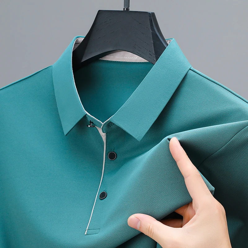 BROWON New Collection 2026 Golf Shirts Mens Short Sleeve Solid Color Turn Down Collar Business Plain Shirt for Man BROWON New Collection 2026 Golf Shirts Mens Short Sleeve Solid Color Turn Down Collar Business Plain Shirt for Man - Image 7