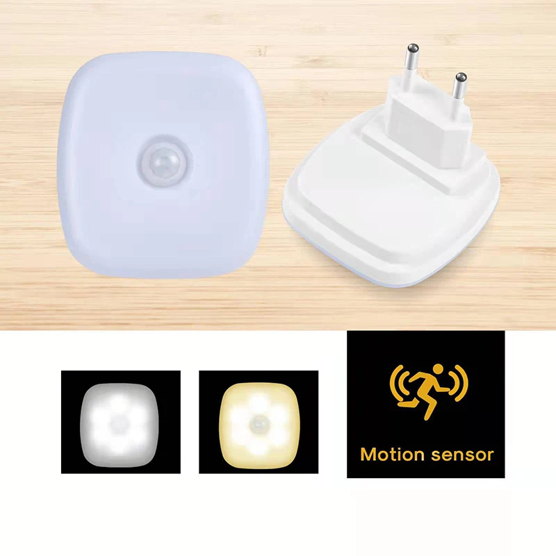 1/2pcs Wireless LED Night Light Motion Sensor EU Plug Children's Nights Light Night Lamp For Home Bedsides Table Bedroom Hallway 1/2pcs Wireless LED Night Light Motion Sensor EU Plug Children's Nights Light Night Lamp For Home Bedsides Table Bedroom Hallway - Image 3