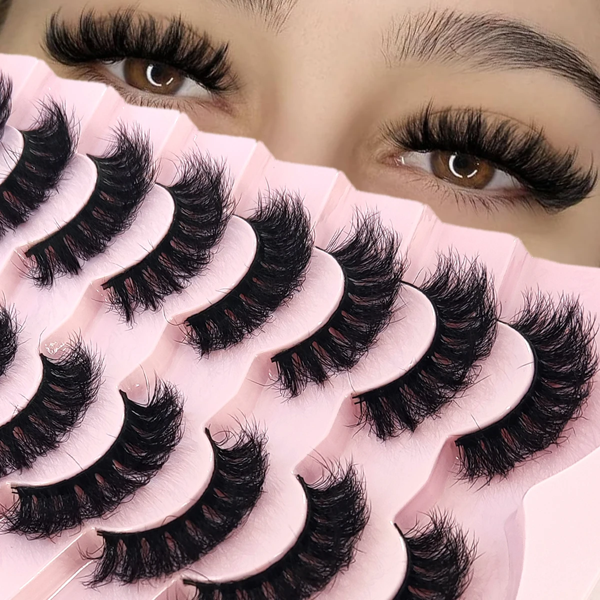 HBZGTLAD 5/8 Pairs of Natural Russian Striped Mink Lashes 3D False Lashes Volume Wavy False Lashes Eyelash Extensions Makeup HBZGTLAD 5/8 Pairs of Natural Russian Striped Mink Lashes 3D False Lashes Volume Wavy False Lashes Eyelash Extensions Makeup - Image 25
