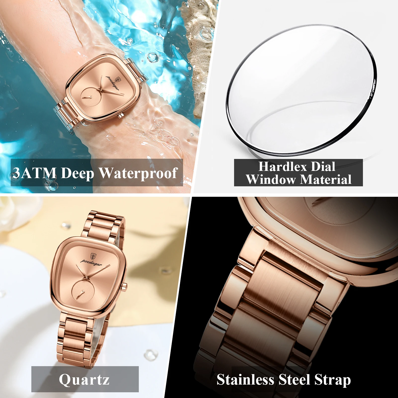 POEDAGAR Luxury Woman Watch Waterproof Stainless Steel Ladies Watch Fashion Quartz Women's Watches Elegant Simple Female Clock POEDAGAR Luxury Woman Watch Waterproof Stainless Steel Ladies Watch Fashion Quartz Women's Watches Elegant Simple Female Clock - Image 4