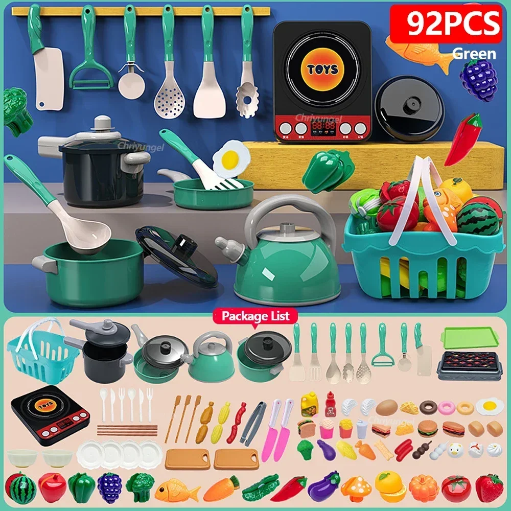 Kids Kitchen Toys Set 92/86/69/59PCS Play Kitchen Accessories Kit with Play Pots Pretend Food Cooking Toy Toddler Girls Boy Gift Kids Kitchen Toys Set 92/86/69/59PCS Play Kitchen Accessories Kit with Play Pots Pretend Food Cooking Toy Toddler Girls Boy Gift - Image 14
