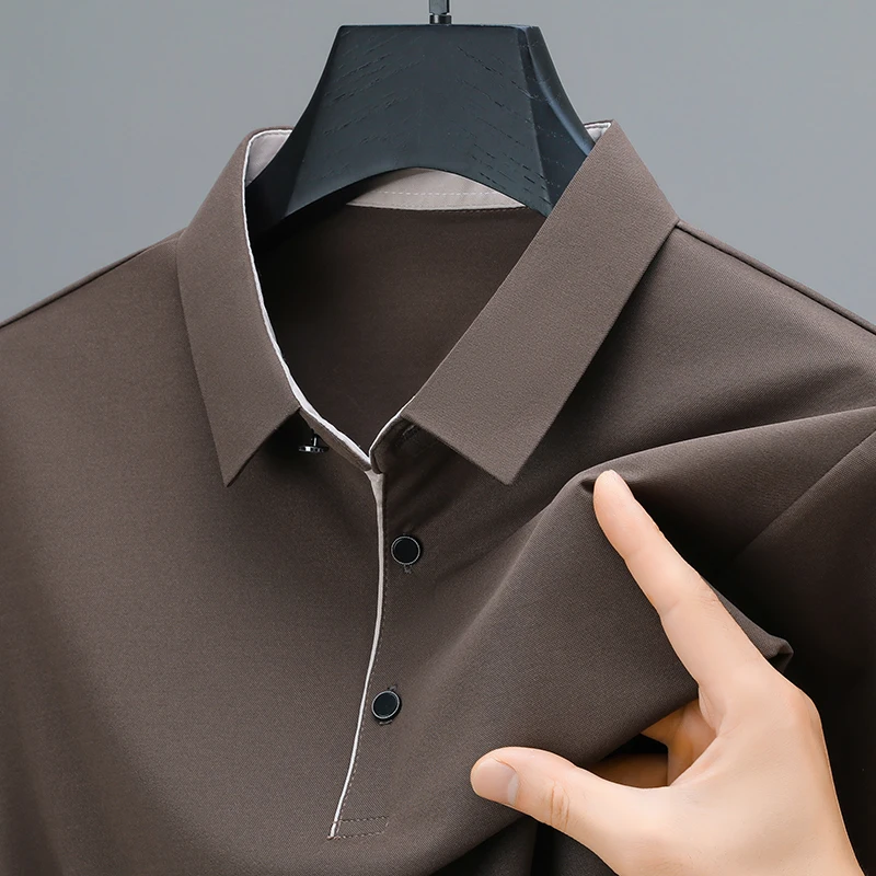 BROWON New Collection 2026 Golf Shirts Mens Short Sleeve Solid Color Turn Down Collar Business Plain Shirt for Man BROWON New Collection 2026 Golf Shirts Mens Short Sleeve Solid Color Turn Down Collar Business Plain Shirt for Man - Image 8