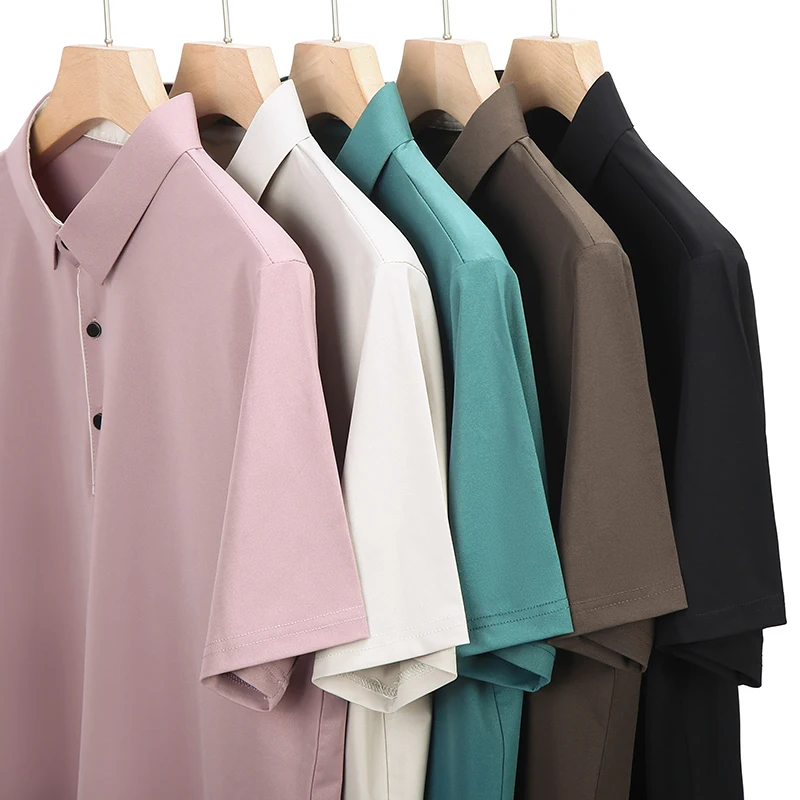 BROWON New Collection 2026 Golf Shirts Mens Short Sleeve Solid Color Turn Down Collar Business Plain Shirt for Man BROWON New Collection 2026 Golf Shirts Mens Short Sleeve Solid Color Turn Down Collar Business Plain Shirt for Man - Image 4