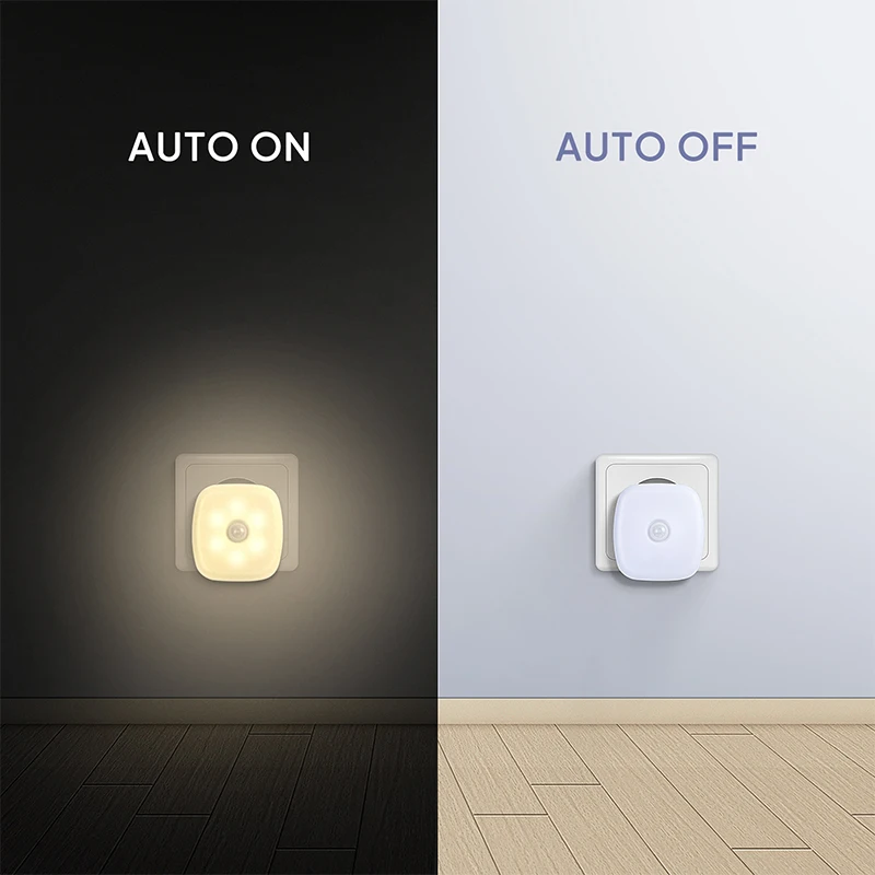 1/2pcs Wireless LED Night Light Motion Sensor EU Plug Children's Nights Light Night Lamp For Home Bedsides Table Bedroom Hallway 1/2pcs Wireless LED Night Light Motion Sensor EU Plug Children's Nights Light Night Lamp For Home Bedsides Table Bedroom Hallway - Image 4