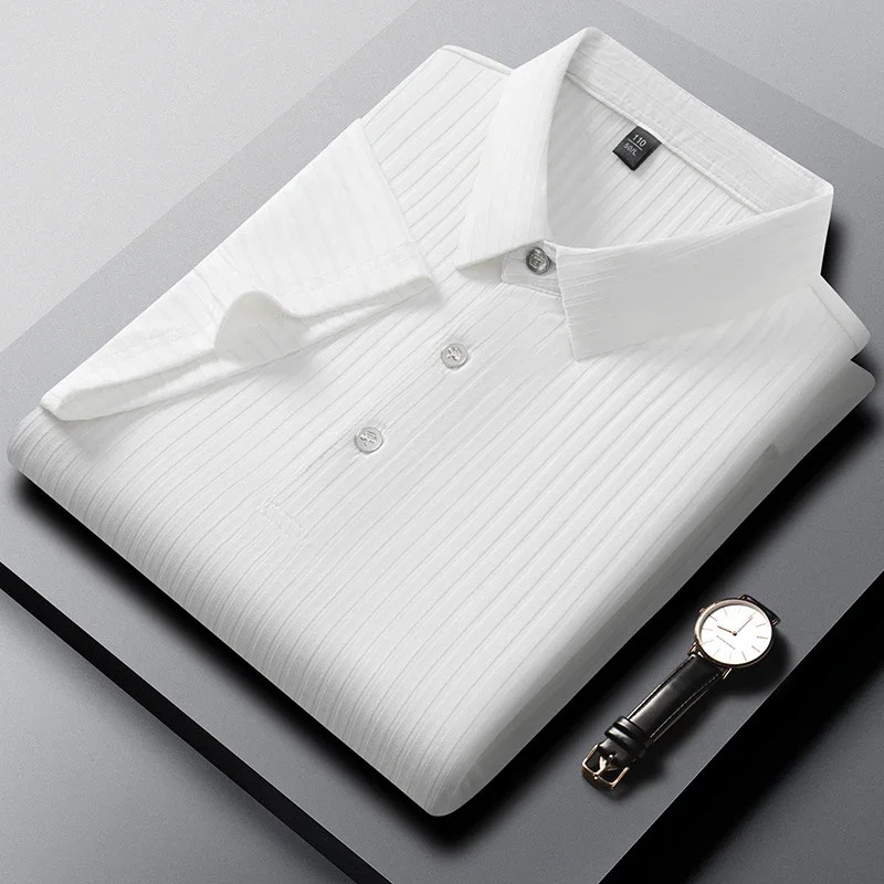 2025 New Men's Casual Fashion Striped Short Sleeved Collar Polo Shirt Breathable and Comfortable Summer Versatile T-shirt 2025 New Men's Casual Fashion Striped Short Sleeved Collar Polo Shirt Breathable and Comfortable Summer Versatile T-shirt - Image 10