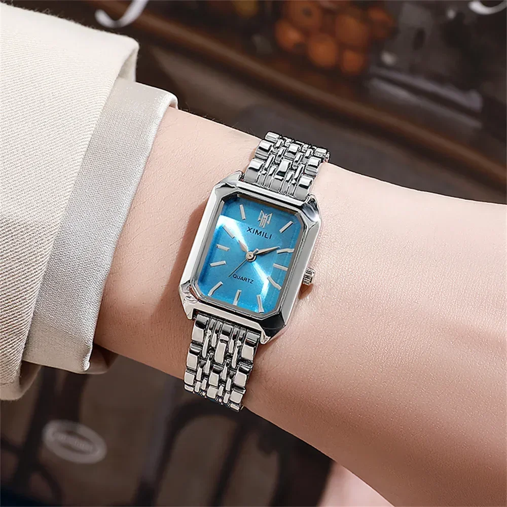 2026 Fashion Women's Quartz Watch Simple Square Silver Gold Gold Plated Women's Watch Corporate Alloy Folding Clock Holiday Gift 2026 Fashion Women's Quartz Watch Simple Square Silver Gold Gold Plated Women's Watch Corporate Alloy Folding Clock Holiday Gift - Image 11