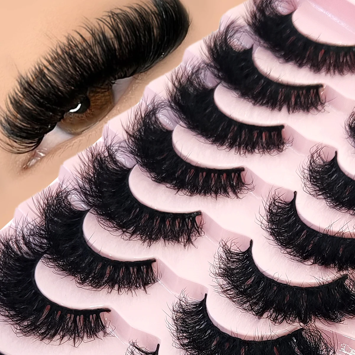 HBZGTLAD 5/8 Pairs of Natural Russian Striped Mink Lashes 3D False Lashes Volume Wavy False Lashes Eyelash Extensions Makeup HBZGTLAD 5/8 Pairs of Natural Russian Striped Mink Lashes 3D False Lashes Volume Wavy False Lashes Eyelash Extensions Makeup - Image 22