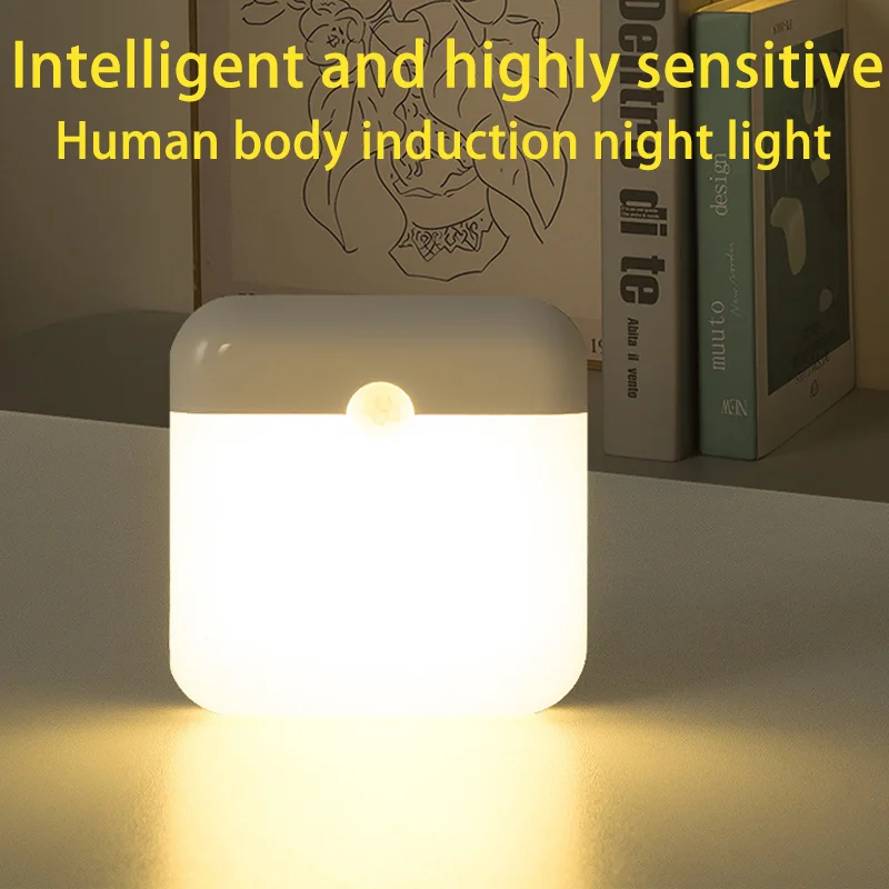 Motion Sensor Light Led Usb TYPE-C Charging Square Lamp for Bedroom Kitchen Stair Hallway Wardrobe Cupboard Lighting Night Light Motion Sensor Light Led Usb TYPE-C Charging Square Lamp for Bedroom Kitchen Stair Hallway Wardrobe Cupboard Lighting Night Light
