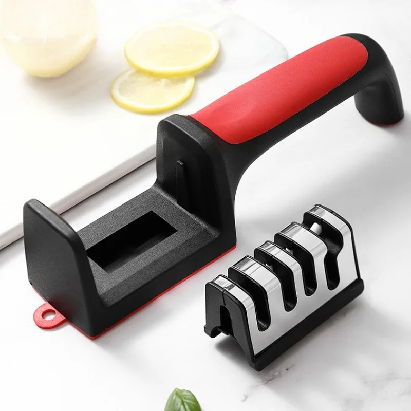 3/4 Segment Knife Sharpener Kitchen Multifunctional Handheld Fast Sharpening Stone Three-stage Cutting Knife Kitchen Supplies 3/4 Segment Knife Sharpener Kitchen Multifunctional Handheld Fast Sharpening Stone Three-stage Cutting Knife Kitchen Supplies - Image 2