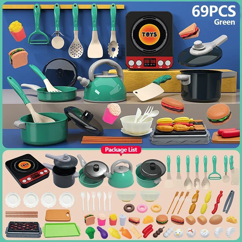 Kids Kitchen Toys Set 92/86/69/59PCS Play Kitchen Accessories Kit with Play Pots Pretend Food Cooking Toy Toddler Girls Boy Gift Kids Kitchen Toys Set 92/86/69/59PCS Play Kitchen Accessories Kit with Play Pots Pretend Food Cooking Toy Toddler Girls Boy Gift - Image 9
