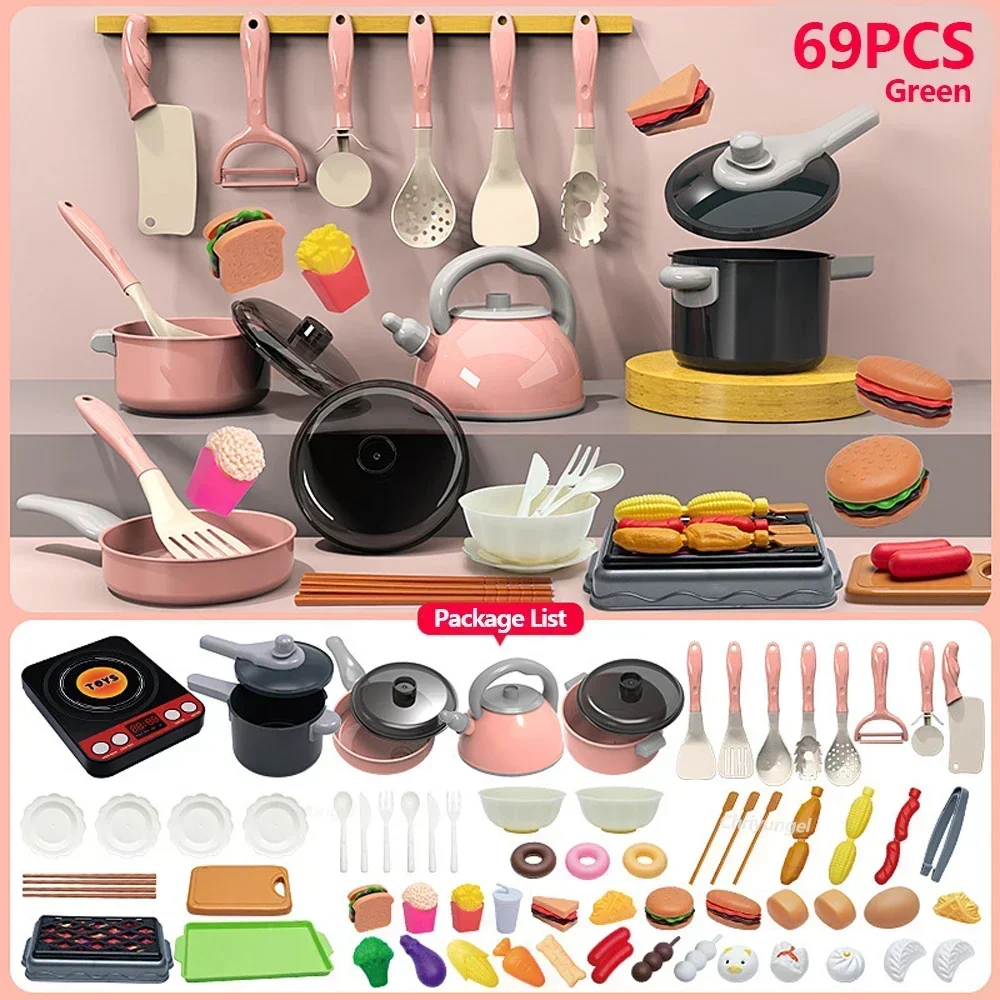 Kids Kitchen Toys Set 92/86/69/59PCS Play Kitchen Accessories Kit with Play Pots Pretend Food Cooking Toy Toddler Girls Boy Gift Kids Kitchen Toys Set 92/86/69/59PCS Play Kitchen Accessories Kit with Play Pots Pretend Food Cooking Toy Toddler Girls Boy Gift - Image 7