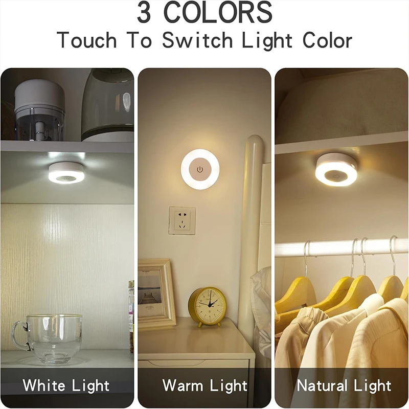 Stick Tap Push Touch Lamp Portable Lamps LED Night Light 3 Color Dimmable USB Rechargeable Battery Stick Tap Push Touch Lamp Portable Lamps LED Night Light 3 Color Dimmable USB Rechargeable Battery - Image 5