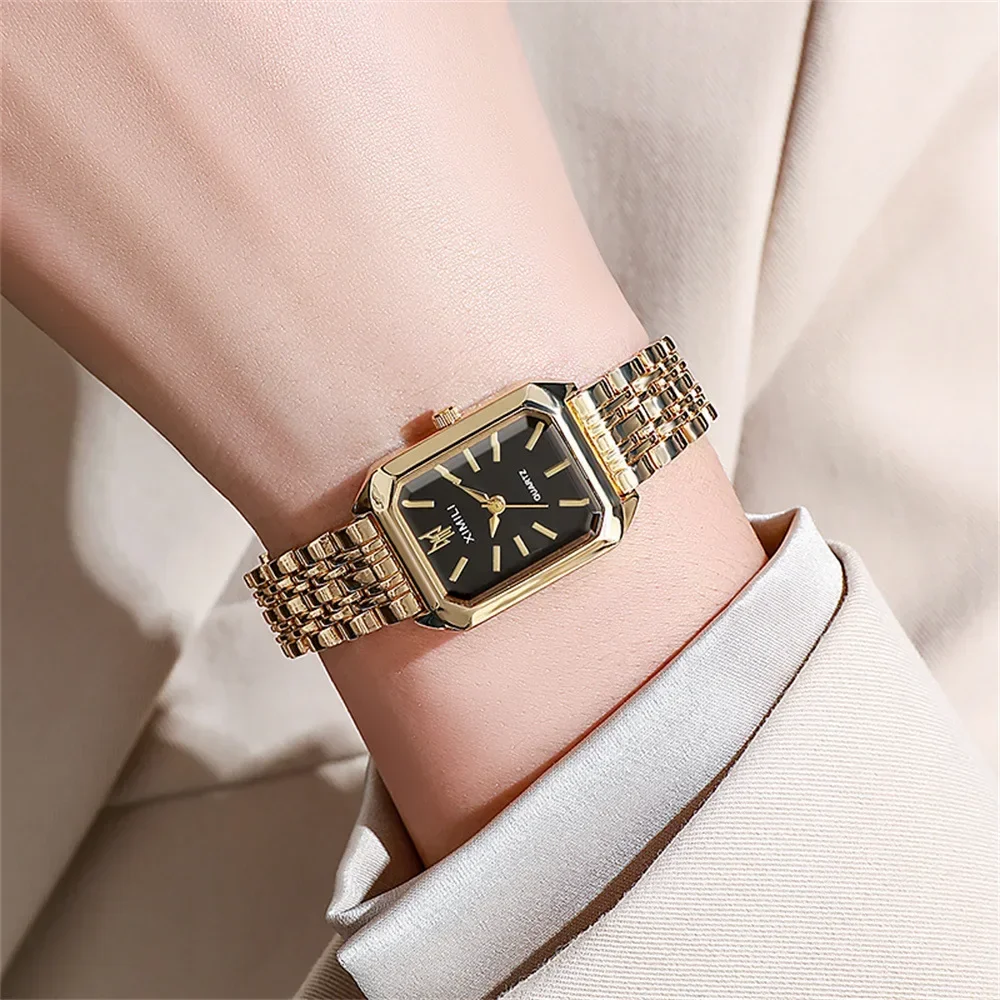 2026 Fashion Women's Quartz Watch Simple Square Silver Gold Gold Plated Women's Watch Corporate Alloy Folding Clock Holiday Gift 2026 Fashion Women's Quartz Watch Simple Square Silver Gold Gold Plated Women's Watch Corporate Alloy Folding Clock Holiday Gift - Image 12