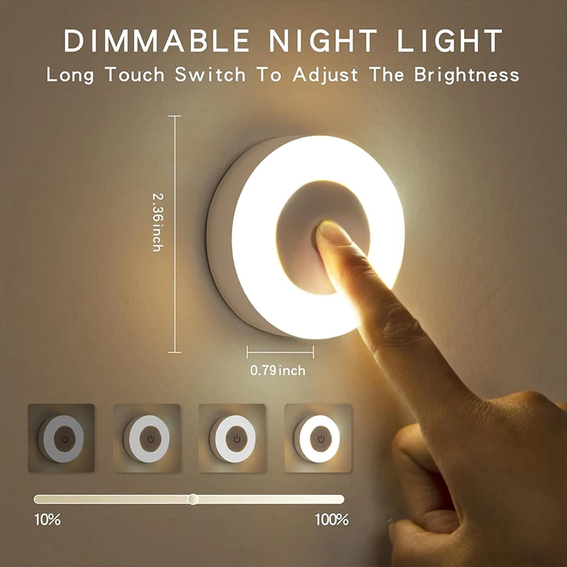 Stick Tap Push Touch Lamp Portable Lamps LED Night Light 3 Color Dimmable USB Rechargeable Battery Stick Tap Push Touch Lamp Portable Lamps LED Night Light 3 Color Dimmable USB Rechargeable Battery - Image 3