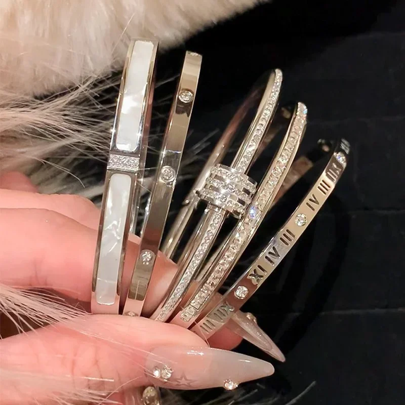 Silver Color Stainless Steel Colorfast Bracelets Skyful Star Bracelet Set for Women Fashion Light Luxury Jewelry Gifts Wholesale Silver Color Stainless Steel Colorfast Bracelets Skyful Star Bracelet Set for Women Fashion Light Luxury Jewelry Gifts Wholesale