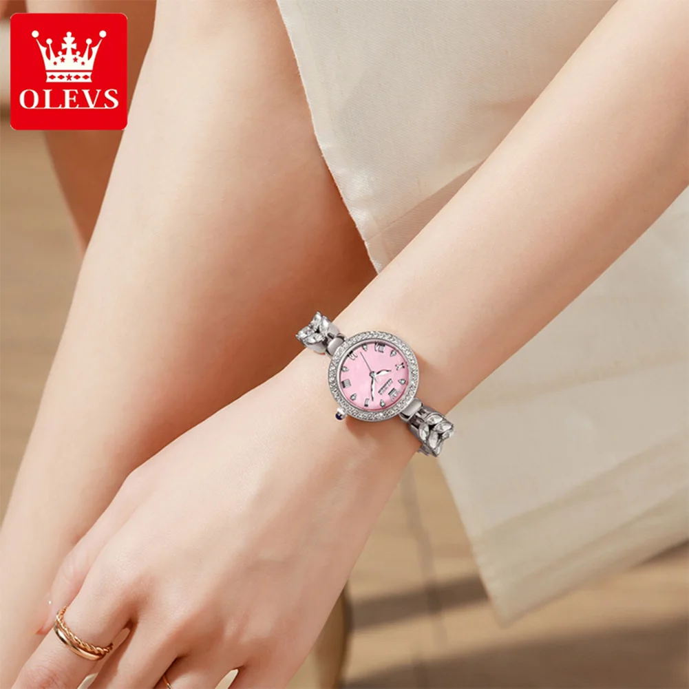 OLEVS 9971 Top Brand Women's Quartz Watches Diamond Bezel Luminous Waterproof Elegant Fashion Dress Wristwatch For Lady OLEVS 9971 Top Brand Women's Quartz Watches Diamond Bezel Luminous Waterproof Elegant Fashion Dress Wristwatch For Lady - Image 3