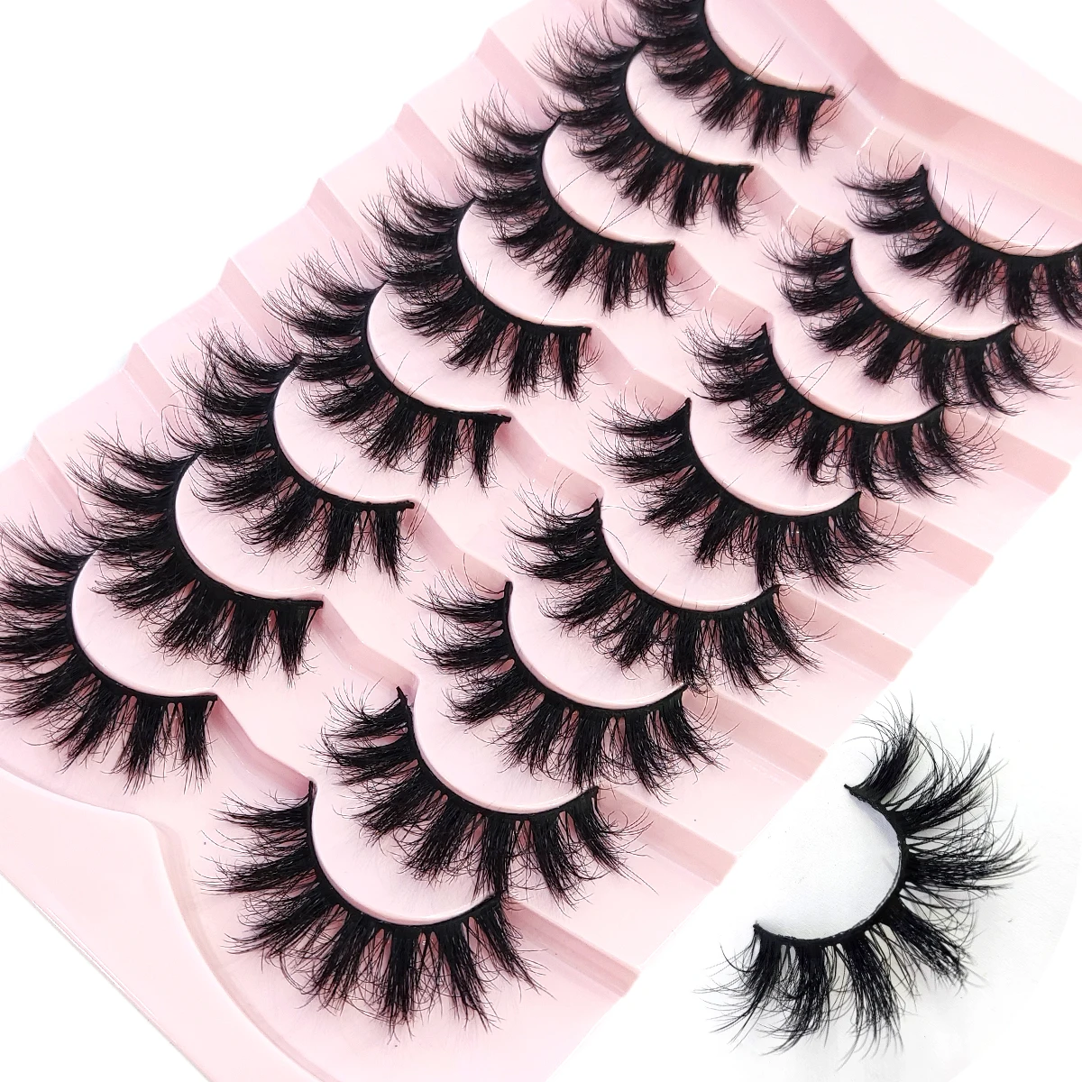 HBZGTLAD 5/8 Pairs of Natural Russian Striped Mink Lashes 3D False Lashes Volume Wavy False Lashes Eyelash Extensions Makeup HBZGTLAD 5/8 Pairs of Natural Russian Striped Mink Lashes 3D False Lashes Volume Wavy False Lashes Eyelash Extensions Makeup - Image 7
