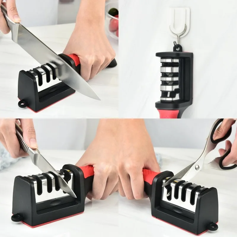 3/4 Segment Knife Sharpener Kitchen Multifunctional Handheld Fast Sharpening Stone Three-stage Cutting Knife Kitchen Supplies 3/4 Segment Knife Sharpener Kitchen Multifunctional Handheld Fast Sharpening Stone Three-stage Cutting Knife Kitchen Supplies - Image 5