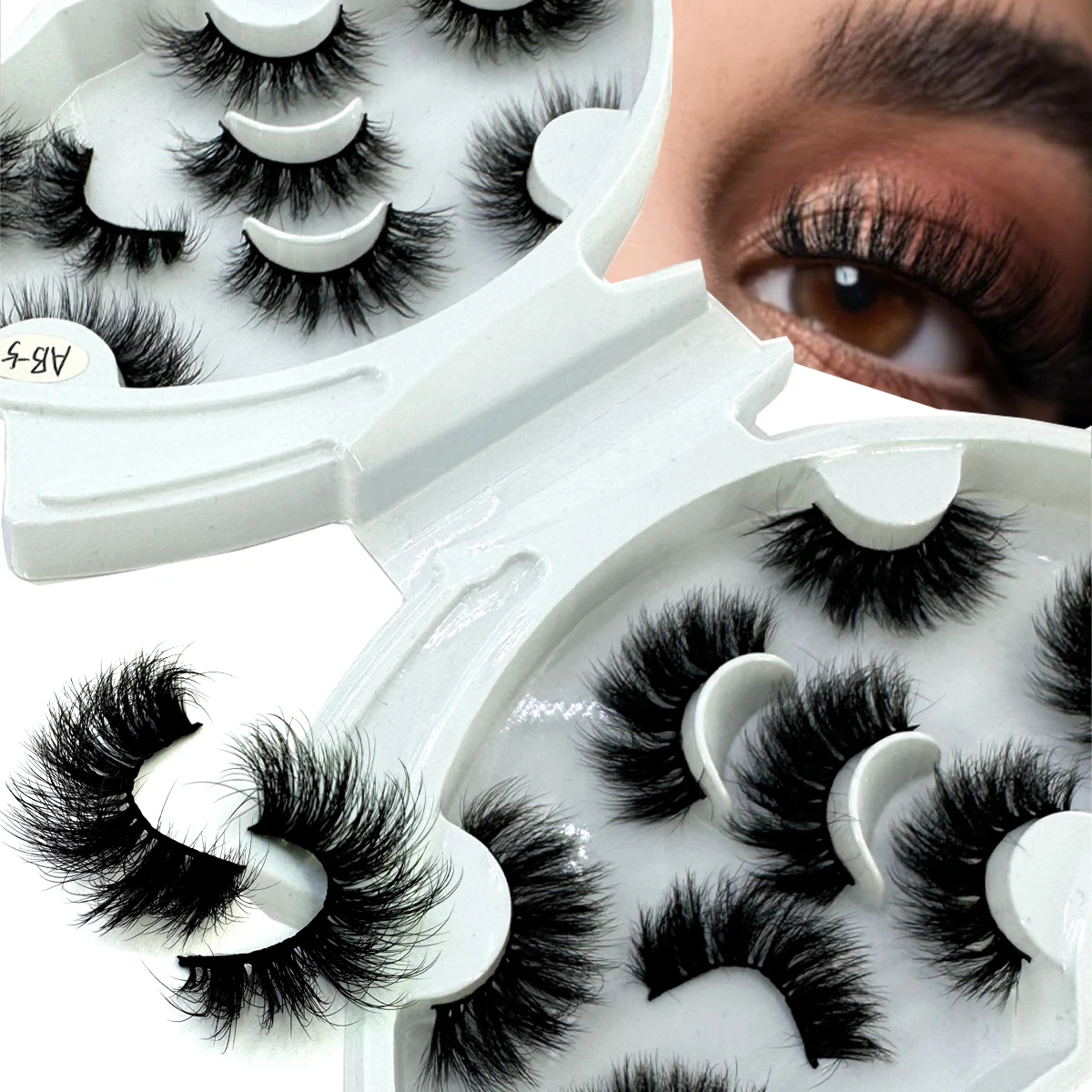 HBZGTLAD 5/8 Pairs of Natural Russian Striped Mink Lashes 3D False Lashes Volume Wavy False Lashes Eyelash Extensions Makeup HBZGTLAD 5/8 Pairs of Natural Russian Striped Mink Lashes 3D False Lashes Volume Wavy False Lashes Eyelash Extensions Makeup - Image 15