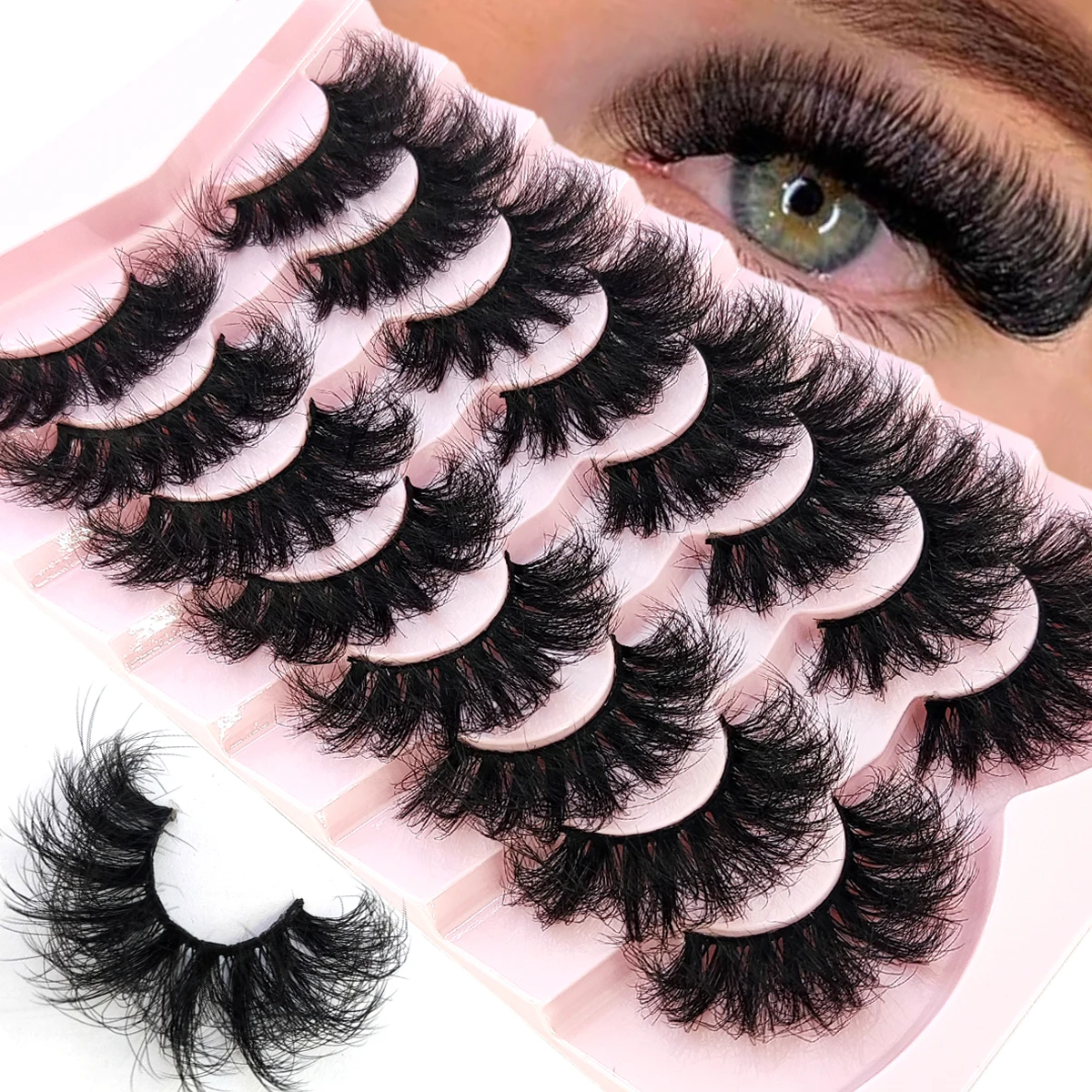 HBZGTLAD 5/8 Pairs of Natural Russian Striped Mink Lashes 3D False Lashes Volume Wavy False Lashes Eyelash Extensions Makeup HBZGTLAD 5/8 Pairs of Natural Russian Striped Mink Lashes 3D False Lashes Volume Wavy False Lashes Eyelash Extensions Makeup - Image 12