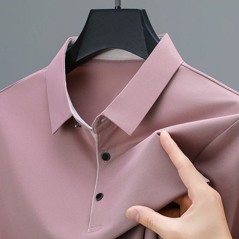 BROWON New Collection 2026 Golf Shirts Mens Short Sleeve Solid Color Turn Down Collar Business Plain Shirt for Man BROWON New Collection 2026 Golf Shirts Mens Short Sleeve Solid Color Turn Down Collar Business Plain Shirt for Man - Image 2