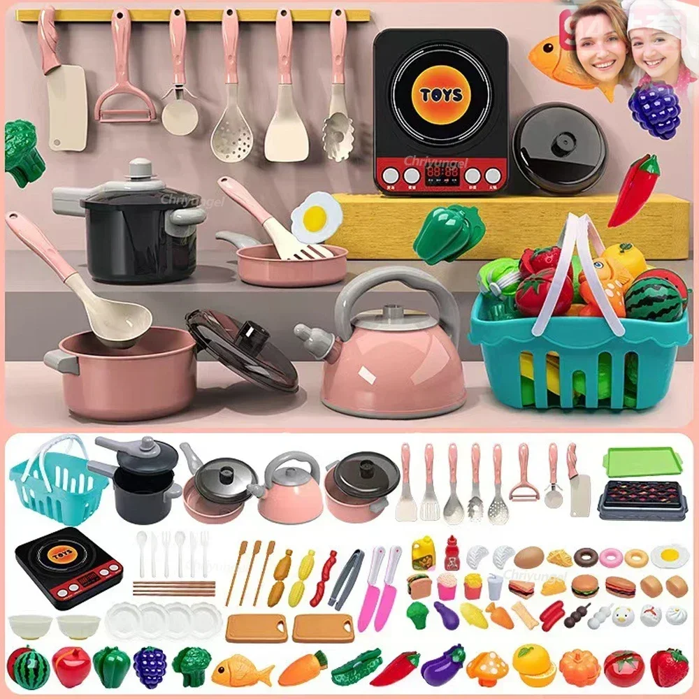 Kids Kitchen Toys Set 92/86/69/59PCS Play Kitchen Accessories Kit with Play Pots Pretend Food Cooking Toy Toddler Girls Boy Gift Kids Kitchen Toys Set 92/86/69/59PCS Play Kitchen Accessories Kit with Play Pots Pretend Food Cooking Toy Toddler Girls Boy Gift