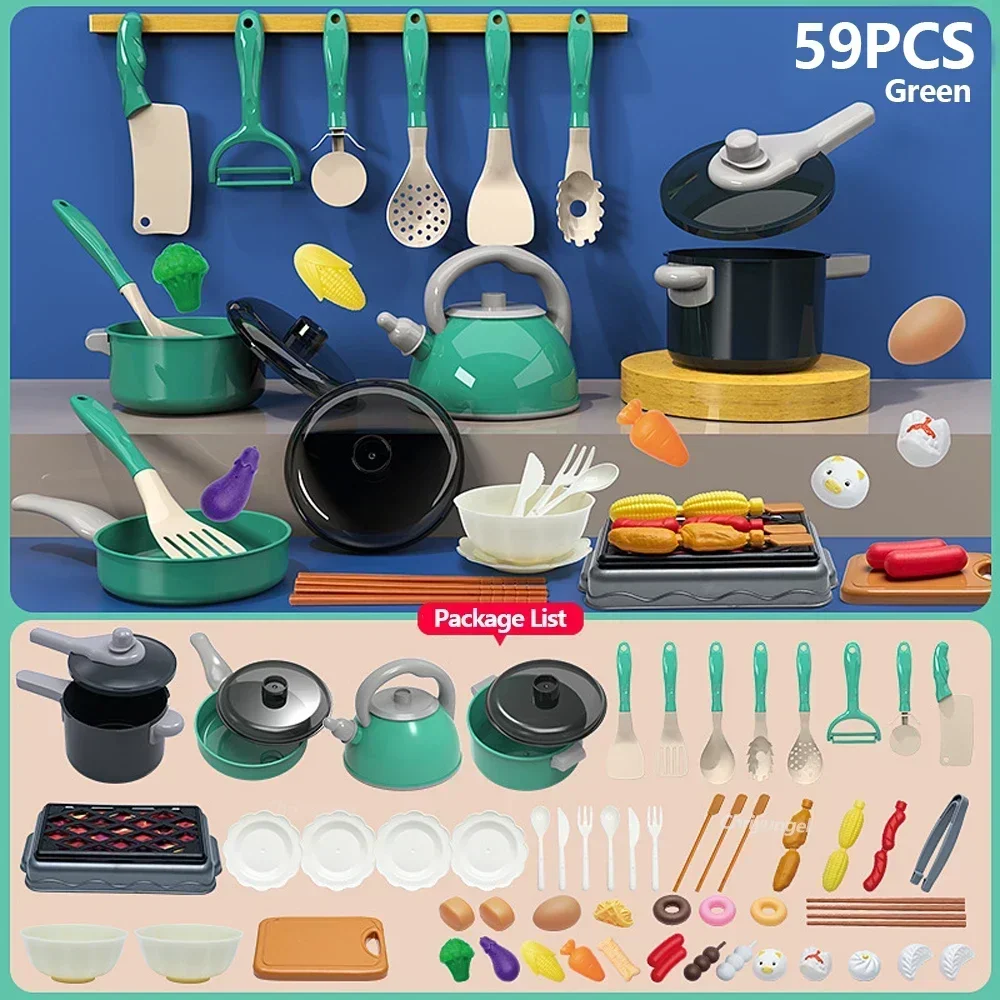 Kids Kitchen Toys Set 92/86/69/59PCS Play Kitchen Accessories Kit with Play Pots Pretend Food Cooking Toy Toddler Girls Boy Gift Kids Kitchen Toys Set 92/86/69/59PCS Play Kitchen Accessories Kit with Play Pots Pretend Food Cooking Toy Toddler Girls Boy Gift - Image 12