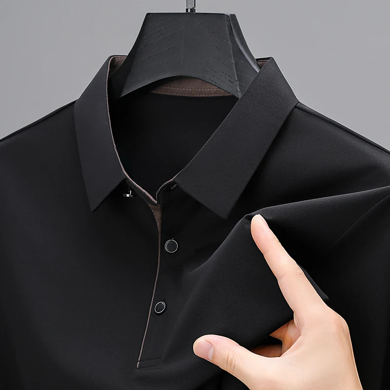 BROWON New Collection 2026 Golf Shirts Mens Short Sleeve Solid Color Turn Down Collar Business Plain Shirt for Man BROWON New Collection 2026 Golf Shirts Mens Short Sleeve Solid Color Turn Down Collar Business Plain Shirt for Man - Image 3