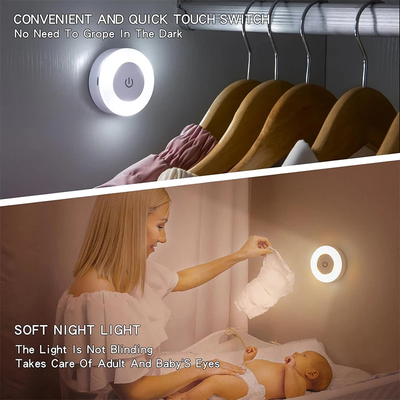 Stick Tap Push Touch Lamp Portable Lamps LED Night Light 3 Color Dimmable USB Rechargeable Battery Stick Tap Push Touch Lamp Portable Lamps LED Night Light 3 Color Dimmable USB Rechargeable Battery - Image 2