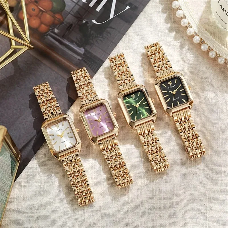 2026 Fashion Women's Quartz Watch Simple Square Silver Gold Gold Plated Women's Watch Corporate Alloy Folding Clock Holiday Gift 2026 Fashion Women's Quartz Watch Simple Square Silver Gold Gold Plated Women's Watch Corporate Alloy Folding Clock Holiday Gift - Image 6