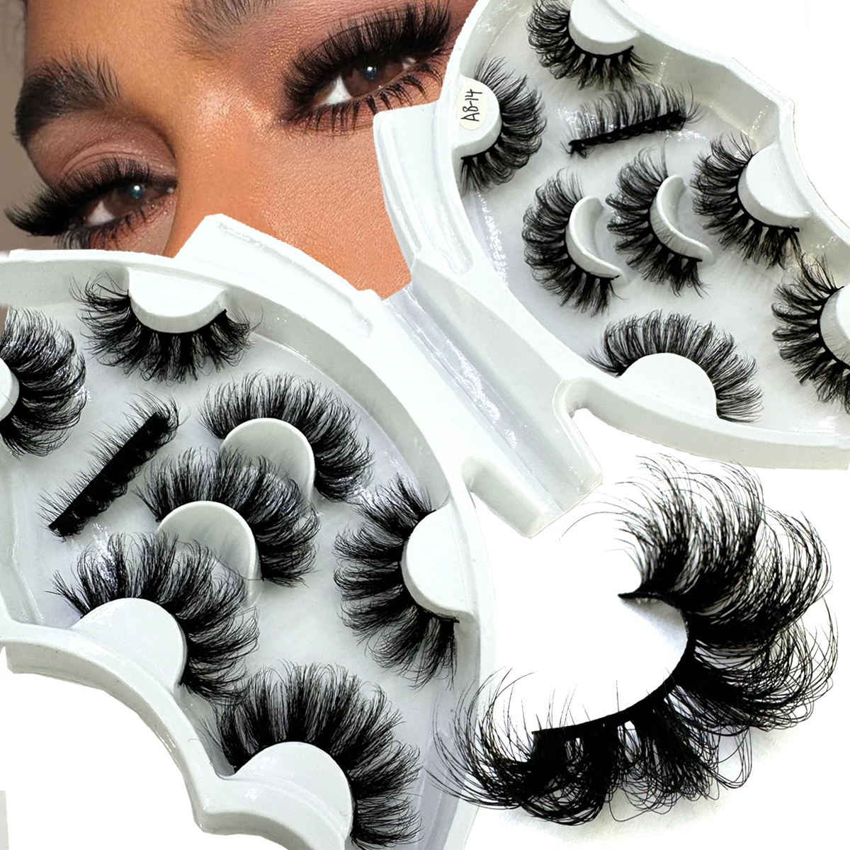 HBZGTLAD 5/8 Pairs of Natural Russian Striped Mink Lashes 3D False Lashes Volume Wavy False Lashes Eyelash Extensions Makeup HBZGTLAD 5/8 Pairs of Natural Russian Striped Mink Lashes 3D False Lashes Volume Wavy False Lashes Eyelash Extensions Makeup - Image 33