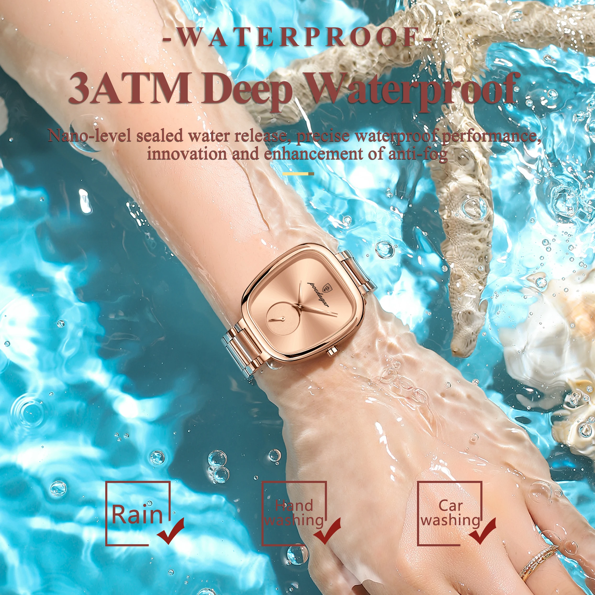 POEDAGAR Luxury Woman Watch Waterproof Stainless Steel Ladies Watch Fashion Quartz Women's Watches Elegant Simple Female Clock POEDAGAR Luxury Woman Watch Waterproof Stainless Steel Ladies Watch Fashion Quartz Women's Watches Elegant Simple Female Clock - Image 3