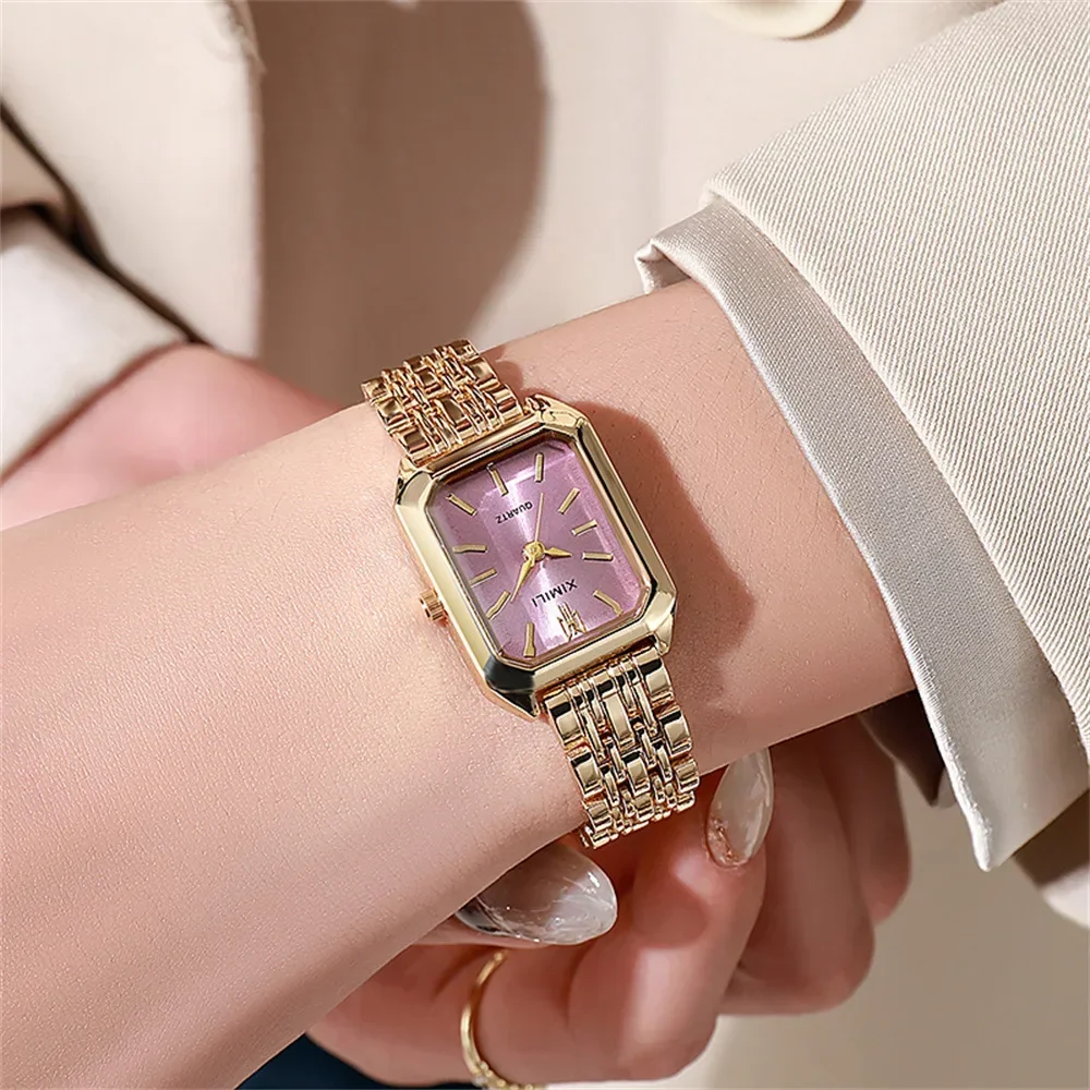 2026 Fashion Women's Quartz Watch Simple Square Silver Gold Gold Plated Women's Watch Corporate Alloy Folding Clock Holiday Gift 2026 Fashion Women's Quartz Watch Simple Square Silver Gold Gold Plated Women's Watch Corporate Alloy Folding Clock Holiday Gift - Image 7