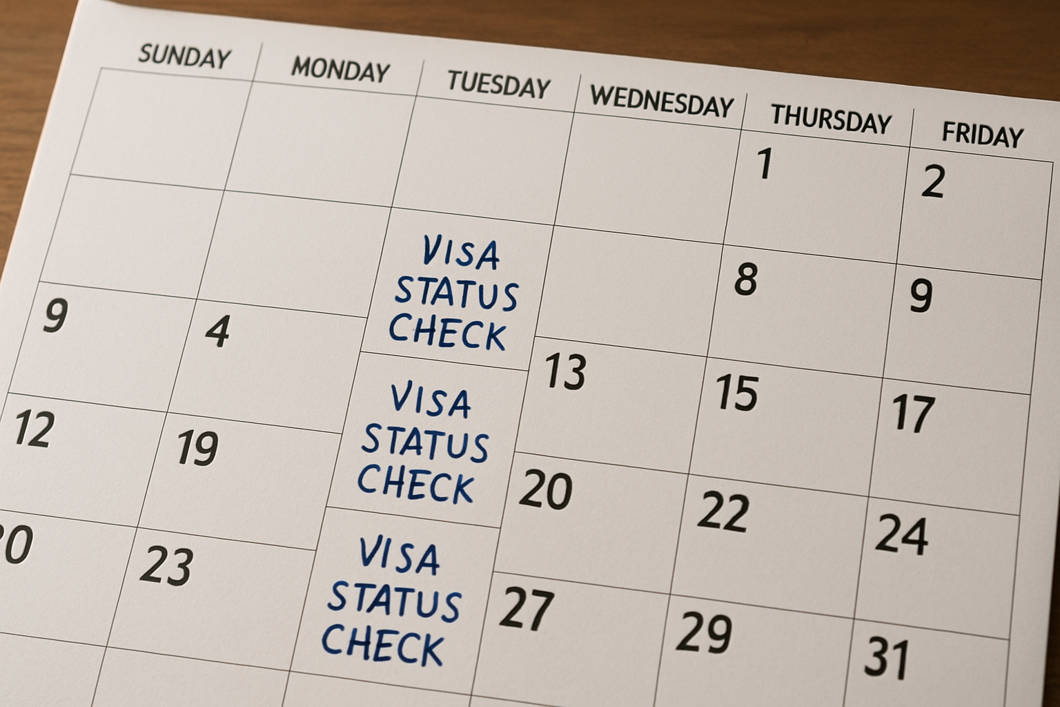 How to Check Visa Status in Dubai: A Complete Step-by-Step Guide a calendar with reminders set for visa status checks
