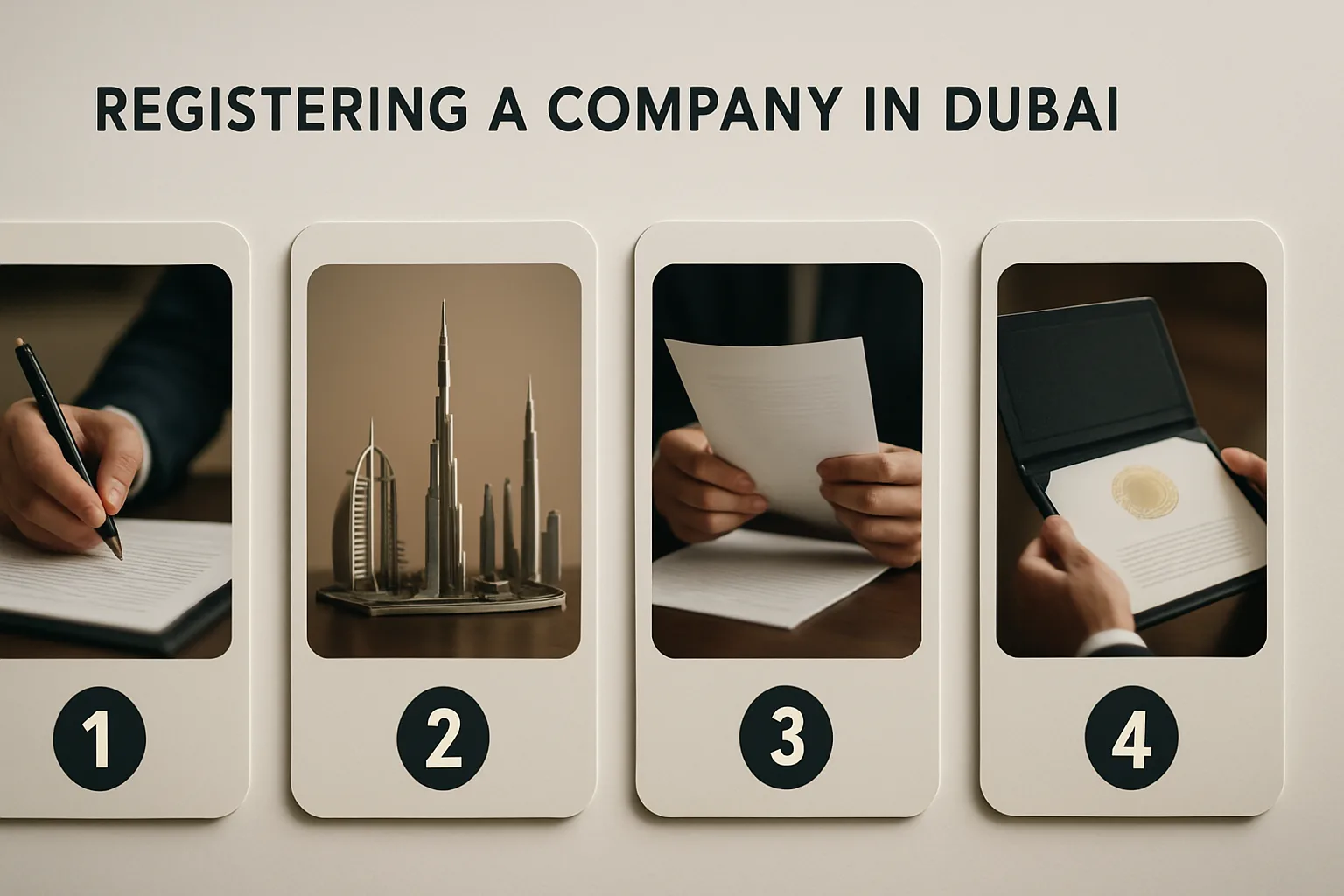 How to Register a Company in Dubai: A Practical 2026 Guide for Mainland and Free Zone Businesses Step-by-step infographic for registering a company in Dubai